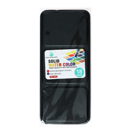 Watercolor paints, in cuvettes, with a brush, 18 colors-4