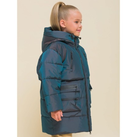 Coat for girls, height 110 cm, black color-12