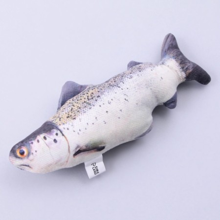A toy for cats with mint "salmon" from textiles, 20 cm-1