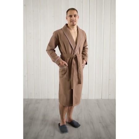 Male dressing gown, shalka+kant, size 58, chocolate color, waffle-2