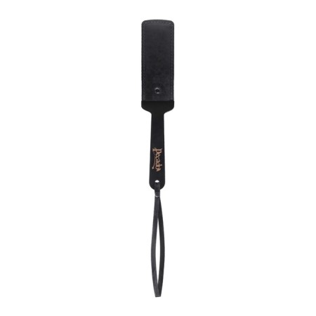 Paddle hard Pecado BDSM, leather and wood, black color-1