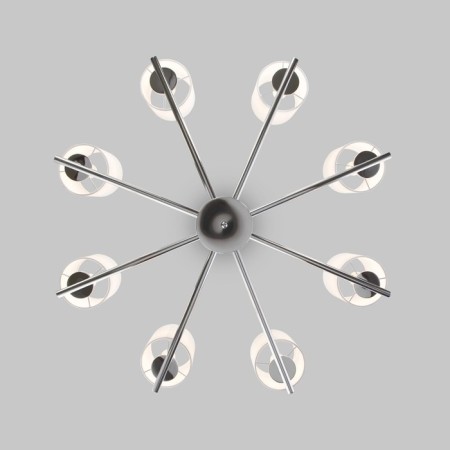 Ceiling Lamp Eurosvet Caprera 60146/8, E14, 8x40W, 820x820 mm, Nickel color-2