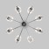 Ceiling Lamp Eurosvet Caprera 60146/8, E14, 8x40W, 820x820 mm, Nickel color