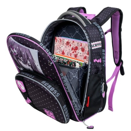 School backpack by Ergon. Spray Across 194 37*28*12 Virgin + Pen, Back Cher/Rose 24-194-7-5