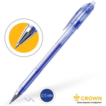 Gel handle washed Crown Erasable Jel, node 0.5 mm, blue ink-1