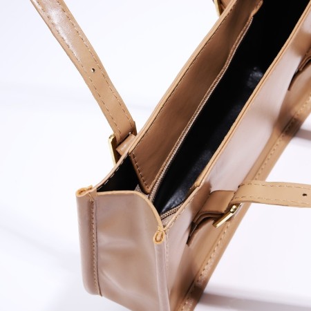 Bag Female Tout with zipper, beige color-4