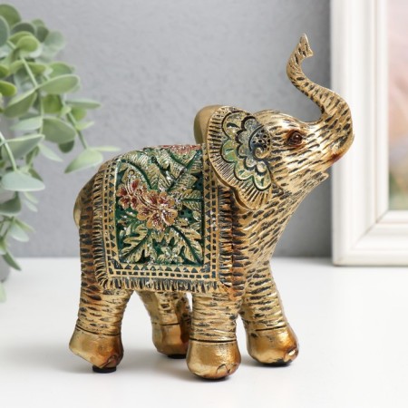 Souvenir Polystone "Elephant - Exotic flowers" 12x5.5x14 cm-3
