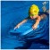 ONLYTOP swimming board, 39x27x4 cm, Mix color