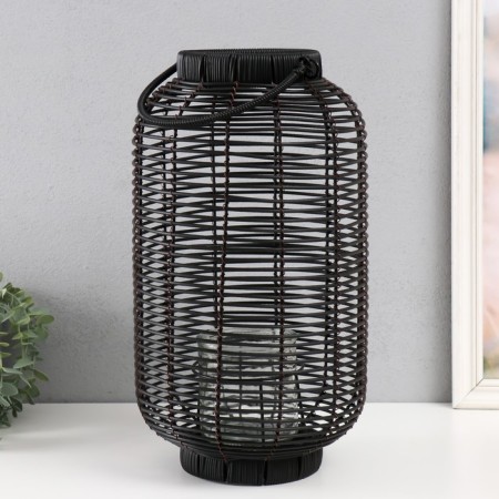 Metal candlestick, PVC "flashlight. Black lady" black 40.5x23x23 cm