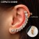 Earring "Kaff" Rhinas large classics, white color in gold