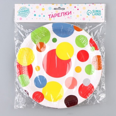 Paper plate "Circles", in a set of 6 pcs., 23 cm-3