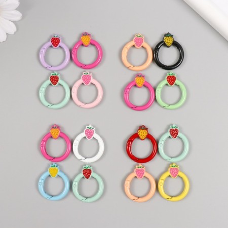 Carabiner Metal "Circle. Berry" mix 3.2x2.6 cm