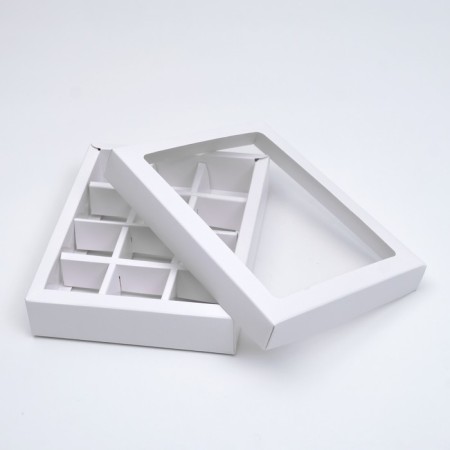 Box for sweets, 12 pcs, white, 19 x 15 x 3.5 cm-1