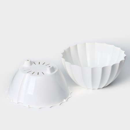 Kashpo for flowers with auto -watering shell, 2.4 l, white color-2
