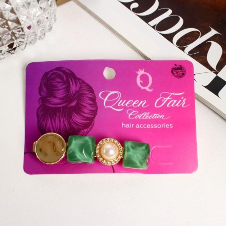 Hair hair clip "Catherine" overflows, 6 cm, green-2