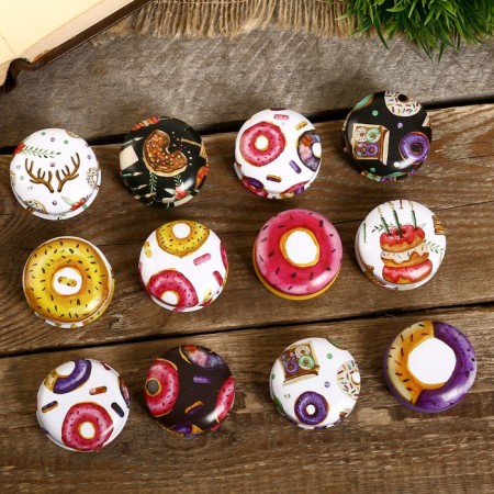 Casket Metal round "Donut" mix 2.2x4x4 cm-3