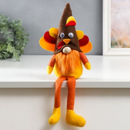 Interior doll "Dwarf in a rooster costume" 38x8x8 cm
