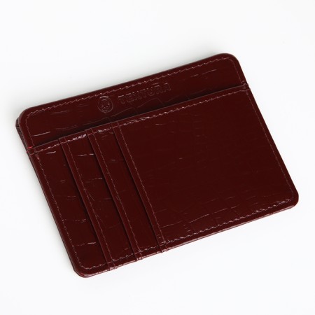 Busmaker leather, Textura, 4 cards, burgundy color-3