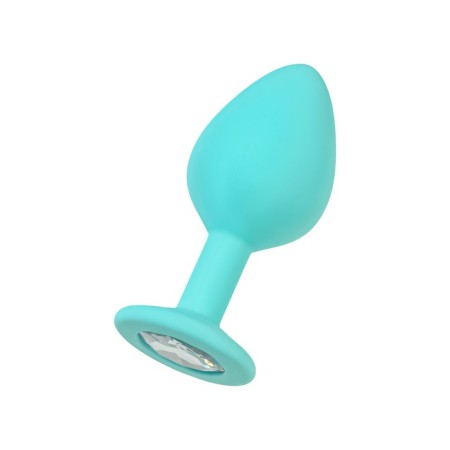 Anal plug Eromantica Cherr, with crystal, silicone, 35x80 mm, mint color-4