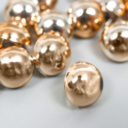 Buttons plastic for creativity on the leg "smooth ball" gold set 20 pcs 1x1 cm