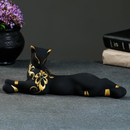 Figure "Cat Bagira Lying" Black Black 7x27x10cm-3