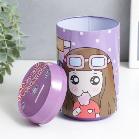 Копилка металл "Банка. Детки" МИКС 16х5х10 см-7