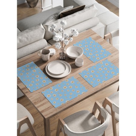 Set of napkins for setting the table "Field chamomile", rectangular, rounded edges, size 30x46 cm, 4 pcs