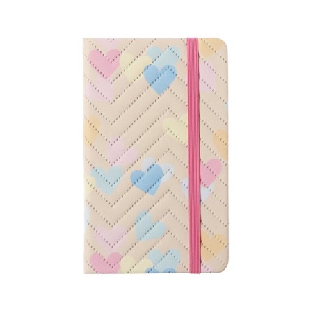 Notepad 80 sheets in a cage (8.8 x 14 cm) Mazari "Pastel Heart", on an elastic band, 70g/m2, 4 Mix colors-8