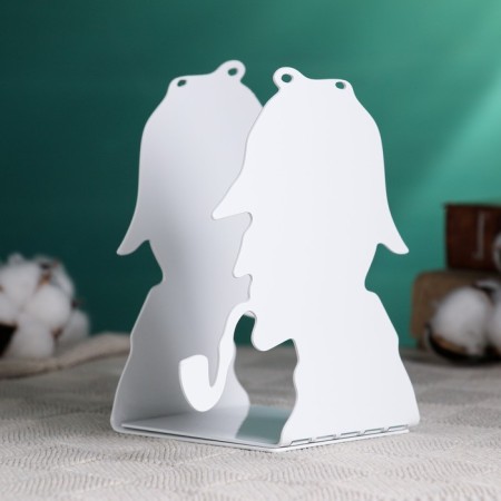 Holder-stand for books "Detective" set 2pcs, 15x10x10cm, white-1
