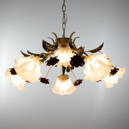 Rosetta chandelier 6he27 40w beige 75x75x30-90cm Bayerlux-1