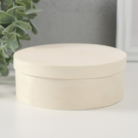 Casket wood for painting round layer 5x12x12 cm