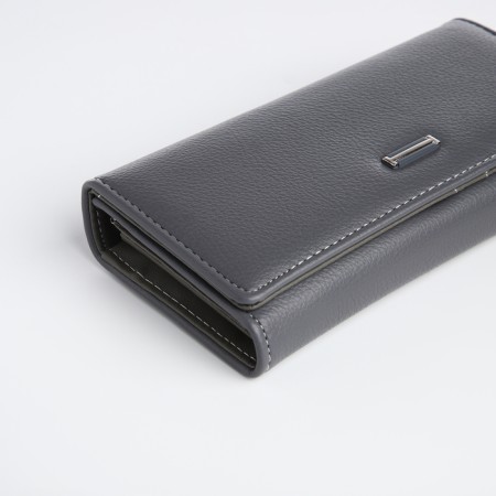 Women's wallet on magnet, gray color-2
