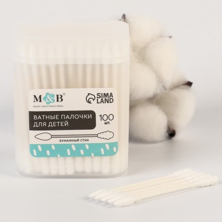 Cotton sticks in the tube 100 pcs., Tip - spiral | Sharp, cotton/paper (stick)-2