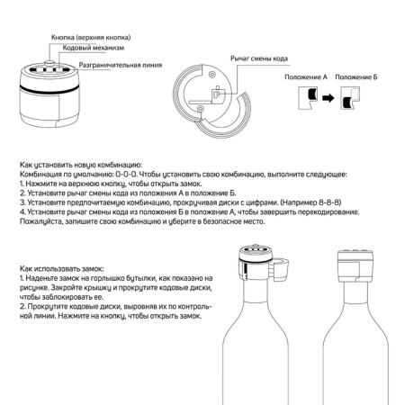 Souvenir code codes for a bottle, black-5