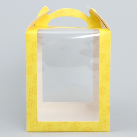Box for cake, confectionery packaging, Easter, 15 x 15 x 18 cm-1