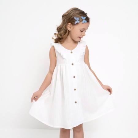 Sleeveless dress Minaku color white, height 104 cm-4