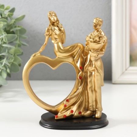 Polystone souvenir "Fighting couple" gold 10.8x6.2x15 cm