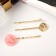 Invisibility for hair "Liberty" (set 3 pcs) 6 cm and 5 cm, stone circles, golden pink