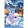 New Year's picture on numbers on canvas with the subframe "New Year! Rabbit with a flashlight ", 20 × 30 cm