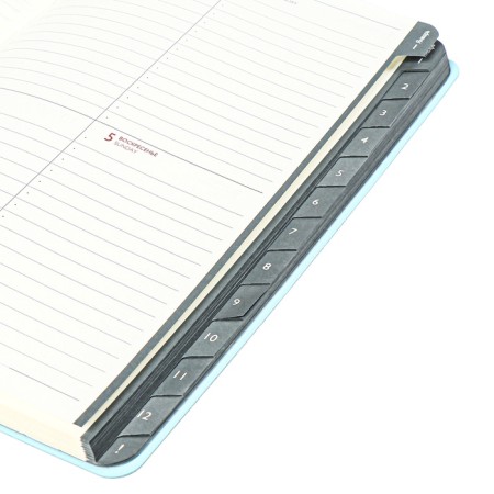 Weekly Datir 2025 Glick Region O leather A5 80l Escalada, BL TIS, KR BL 70 g/m², blue-18