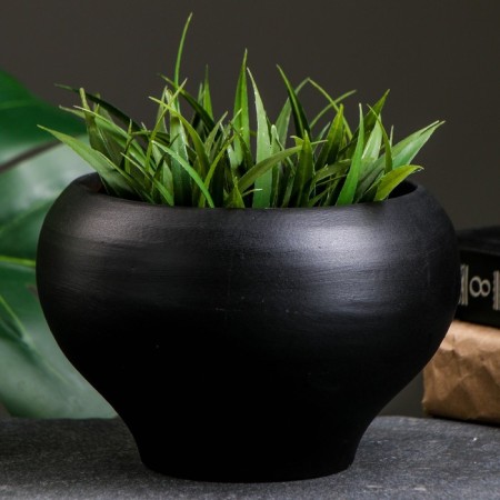 Pot "Cast iron" black, 17x12 cm-1