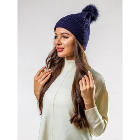 Women's cap, size 52-56, dark blue color-1