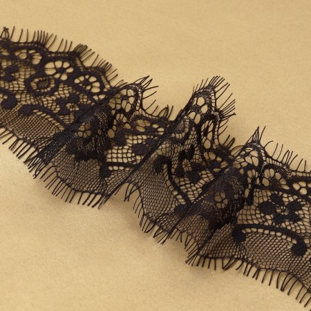 Lace cilia, 75 mm × 9 ± 0.5 m, in Bobin 3 pcs 3 m, black color-4