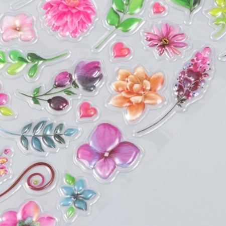 Stick plastic volumetric "flowers" mix 14.5x26 cm-2
