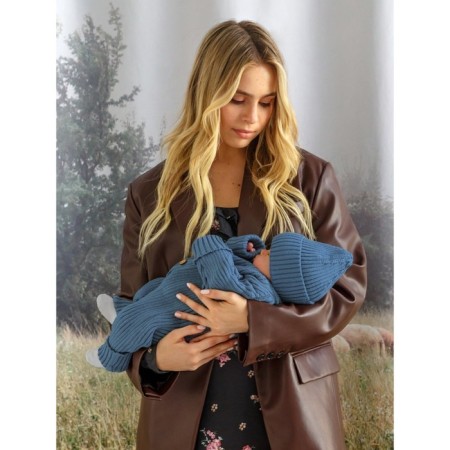 Knitted Knot Killed with a cap Amarobaby Pure Love Tot, height 62 cm, blue color-5