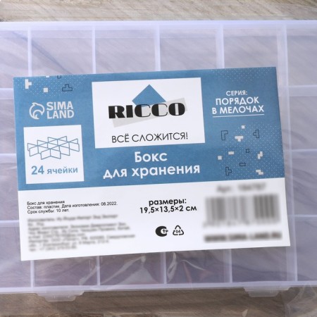 Ricco organizer for storage, 24 cells, 19.5 × 13.5 × 2 cm, color mix-6