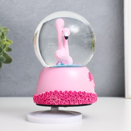 Souvenir Polystone Water Ball Music "Flamingo - Tenderness" MIX 12x8x8 cm-3