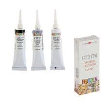 Set of circuits on glass and ceramics, set of 3 colors x 18 ml, ZHK Decola, (5341375)