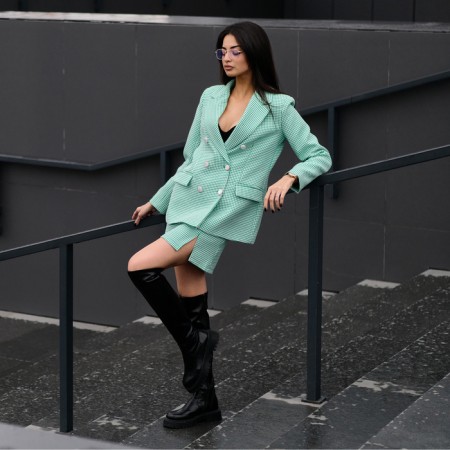 Jacket female double -breasted mist p. 50, green/white-11