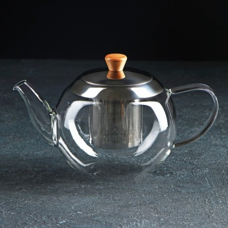 Glass teapot "Eple", 600 ml, with metal sieve